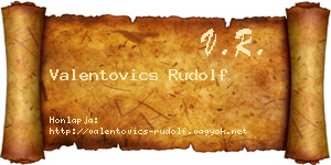 Valentovics Rudolf névjegykártya