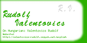 rudolf valentovics business card
